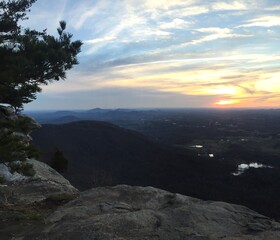 sunset in the mountains