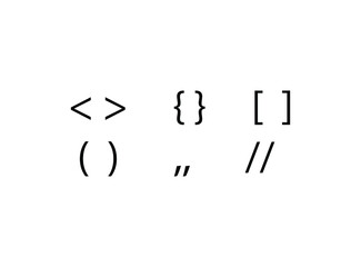 Text brackets. Text bracket symbol set, Vector illustration