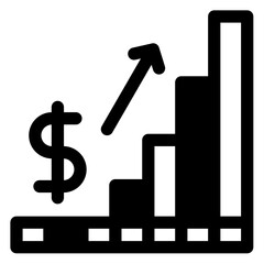Dollar Rises Icon Glyph