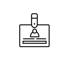 Iconos lineales de la colección carnet/ID en negro sobre un fondo blanco