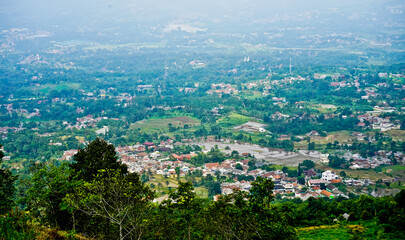 Beautiful view of Alesano hills. From this hill the city of Bogor can be seen clearly. Bogor, West Java, Indonesia
