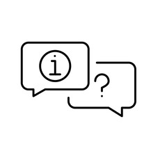 FAQ and support messaging icon. Pixel perfect, editable stroke line art