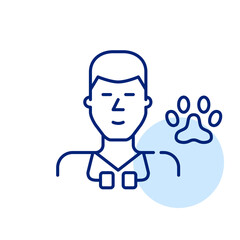Fototapeta premium Young veterinary doctor wearing a stethoscope. Pixel perfect, editable stroke line art icon