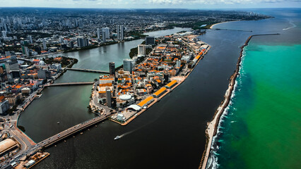 Recife Antigo Pernambuco Marco Zero Centro Histórico Porto Mar Rio Água Canais Pontes Prédios...