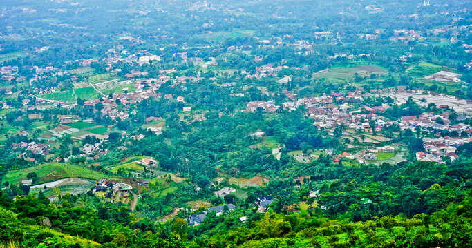 Beautiful view of Alesano hills. From this hill the city of Bogor can be seen clearly. Bogor, West Java, Indonesia