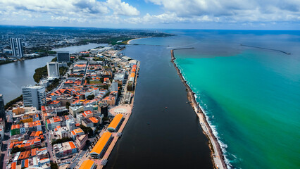 Recife Antigo Pernambuco Marco Zero Centro Histórico Porto Mar Rio Água Canais Pontes Prédios...