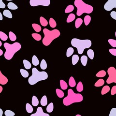 Animal seamless cat dog footprints pattern for wrapping paper and kids and clothes print and fabrics and hobbies