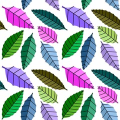 Autumn floral seamless geometric leaves pattern for fabrics and wrapping paper and clothes and kids and notebooks