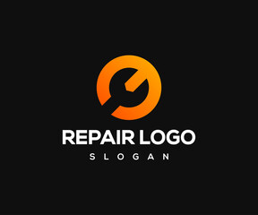 Repair logo design template. Tools icon logo design. Settings logo design