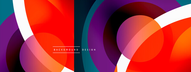 Obraz premium Creative geometric wallpaper. Minimal abstract background. Circle wave and round shapes composition vector illustration for wallpaper banner background or landing page