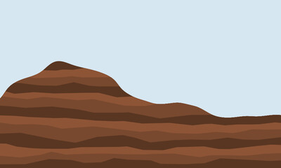Fototapeta na wymiar Brown bedded sedimentary mountain. Rock and soil slope.
