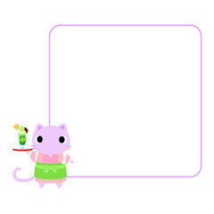 和カフェのネコ　正方形フレーム付