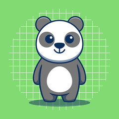 Cute panda character is standing