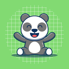 Cute panda character with happy expression