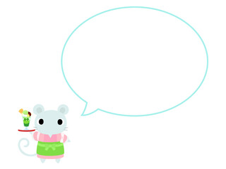 和カフェのネズミ　吹き出し付