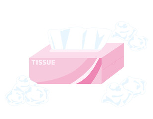 ティッシュペーパー　箱ティッシュ　ベクターイラスト