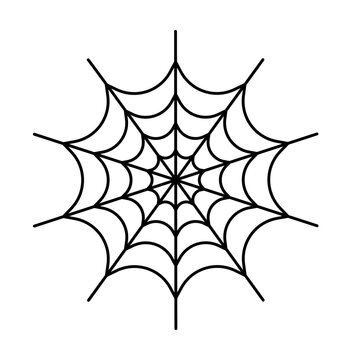 Spider Web Vector Illustration Line Art Logo Icon