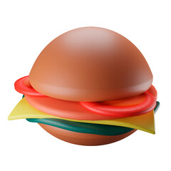 3D illustration burger