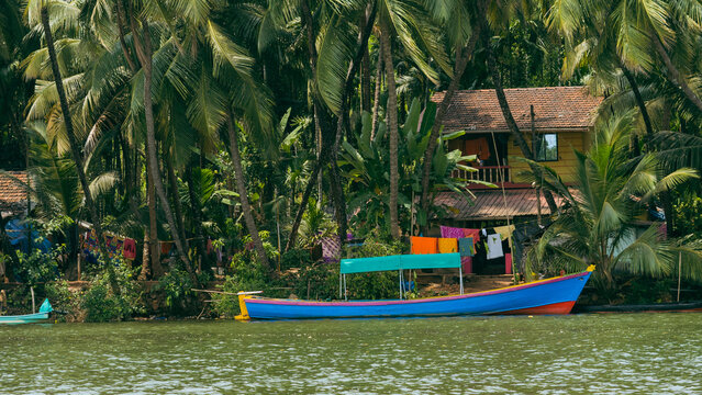 Single House at the riverbank in Honnavar