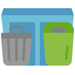 garbage container flat icon