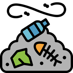 garbage pile filled outline icon