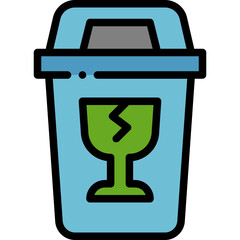glass waste filled outline icon