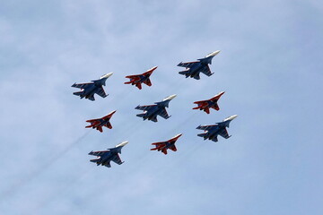 The formation of military aircraft 