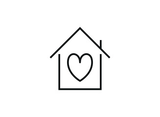 Obraz na płótnie Canvas House icon with heart. Vector House icon. Black home icon. Construction concept. eps 10.