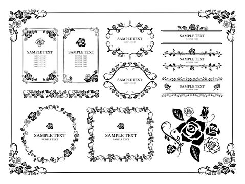 薔薇　フレーム枠　飾り枠　
