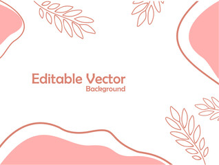 Abstract floral organic vector background templete for presentation or power point templete.