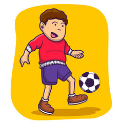 a vector illustration, a child plays juggling ball 