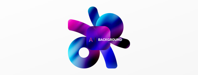 Metallic shiny geometric surfaces, round shapes and circles. Digital web futuristic template for wallpaper, banner, background, card, book Illustration, landing page