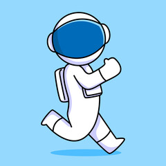 cute astronaut running cartoon design