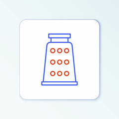 Line Grater icon isolated on white background. Kitchen symbol. Cooking utensil. Cutlery sign. Colorful outline concept. Vector