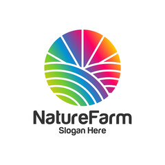 Color Farm Logo Design Template. Farm logo concept vector. Creative Icon Symbol