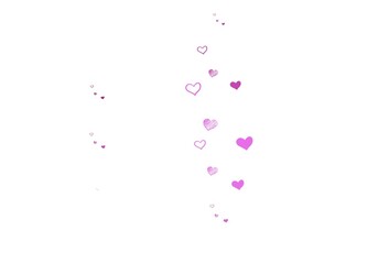 Light Pink vector pattern with colorful hearts.