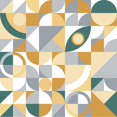 Abstract colorful Scandinavian Bauhaus background. Geometric vector pattern. Vintage style 80s in flat style.