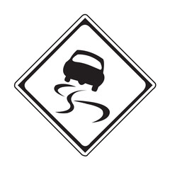 道路標識(警戒標識)　すべりやすい