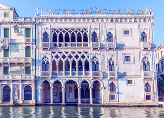 Naklejka premium Beautiful House Grand Canal in Venice, Italy