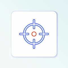 Line Target sport icon isolated on white background. Clean target with numbers for shooting range or shooting. Colorful outline concept. Vector