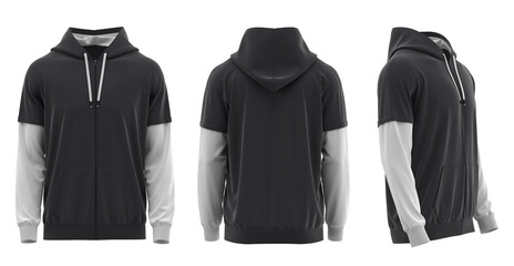 hoodie, long sleeve Double Layer 