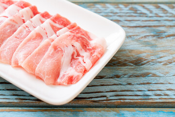 fresh pork sirloin sliced