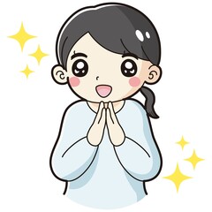 ときめく女性のイラスト