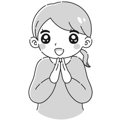 ときめく女性のイラスト