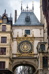 Rouen, historical city in France, the Gros-Horloge in the medieval center
