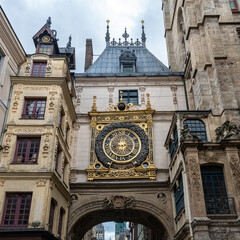 Rouen, historical city in France, the Gros-Horloge in the medieval center
