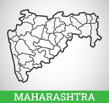 Maharashtra, India - map isolated on white background. Outline map. Vector  map. Shape map. Stock Vector | Adobe Stock