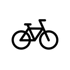 Bicycle black line icon. Vector pictogram isolated on white background.