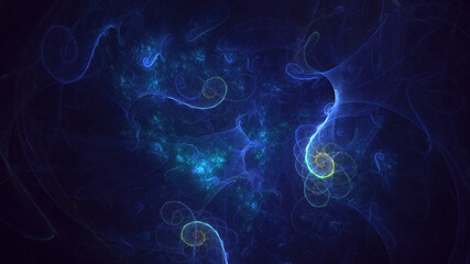 3D rendering abstract multicolor fractal light background