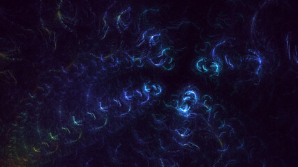 3D rendering abstract multicolor fractal light background